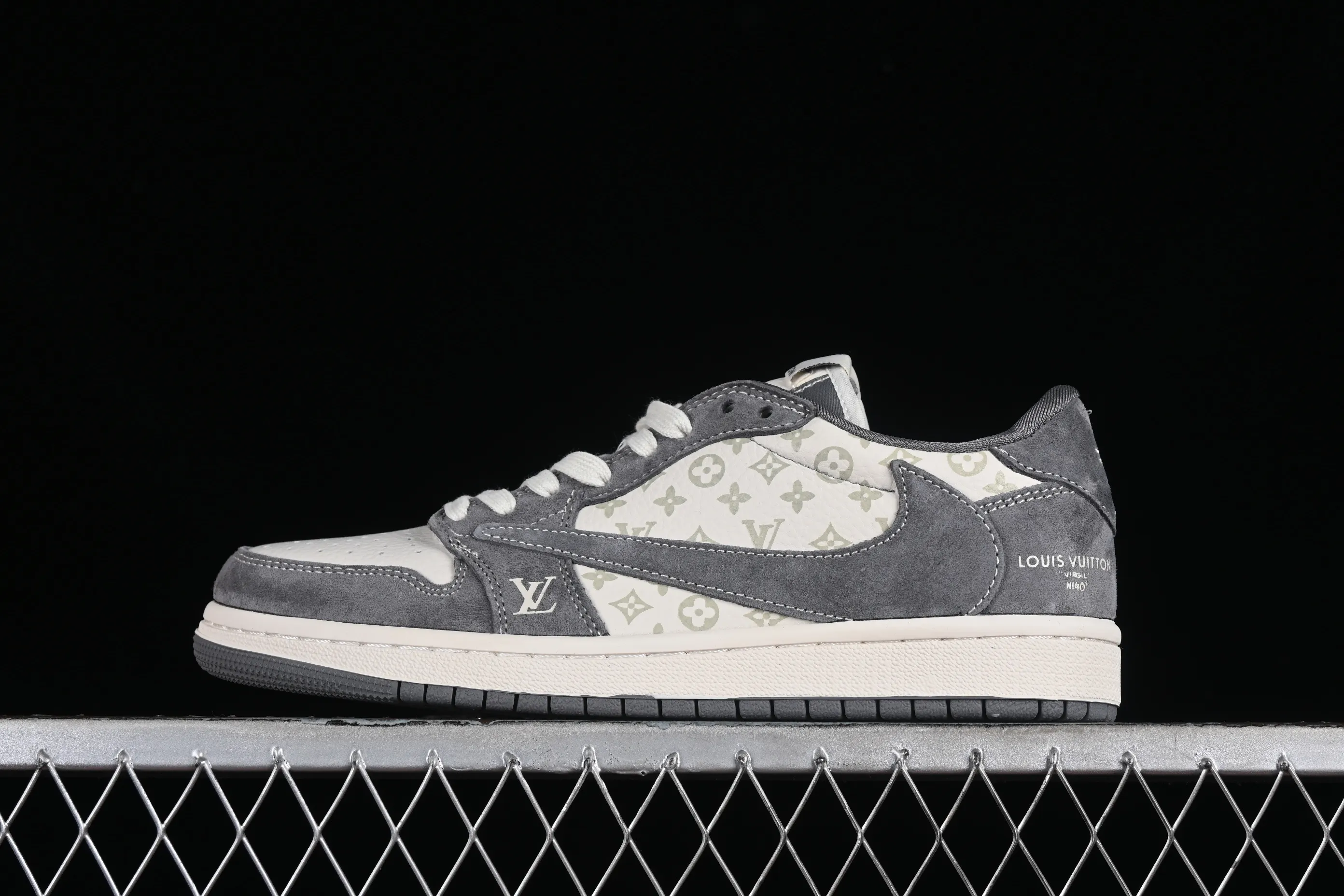 All categories Air Jordan Jordan series basketball shoes Air Jordan 1 Low High-end customized low-top sneakers Travis Scott x Fragment Design x Jordan Air Jordan 1 Low OG SP AJ1 Joe 1 LV joint-grey pig eight print low-top cultural casual sneakers SJ2068-001